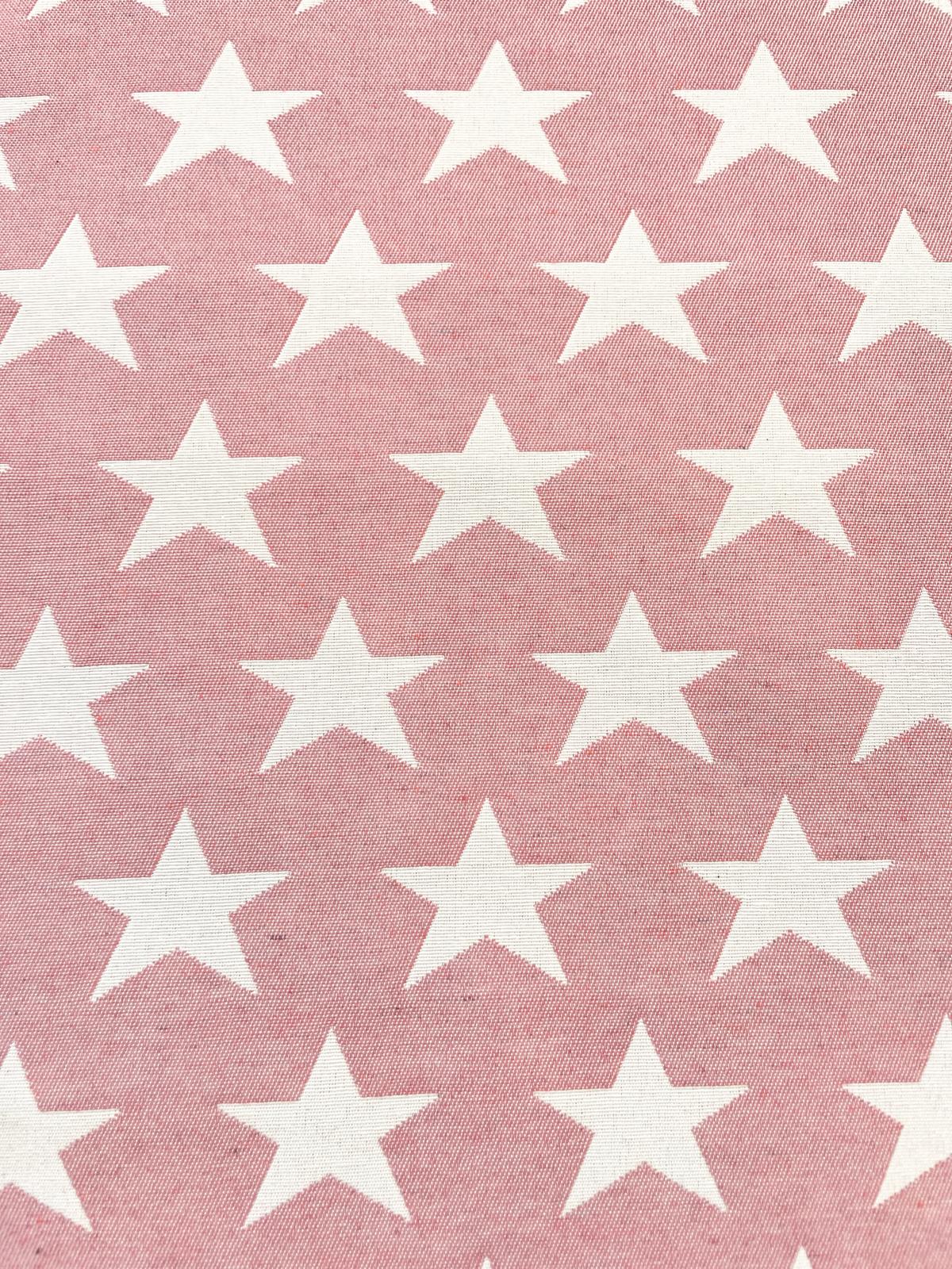 Gobelin Deko Stoff mit Sternen Rosa/Creme beidseitig verwendbar